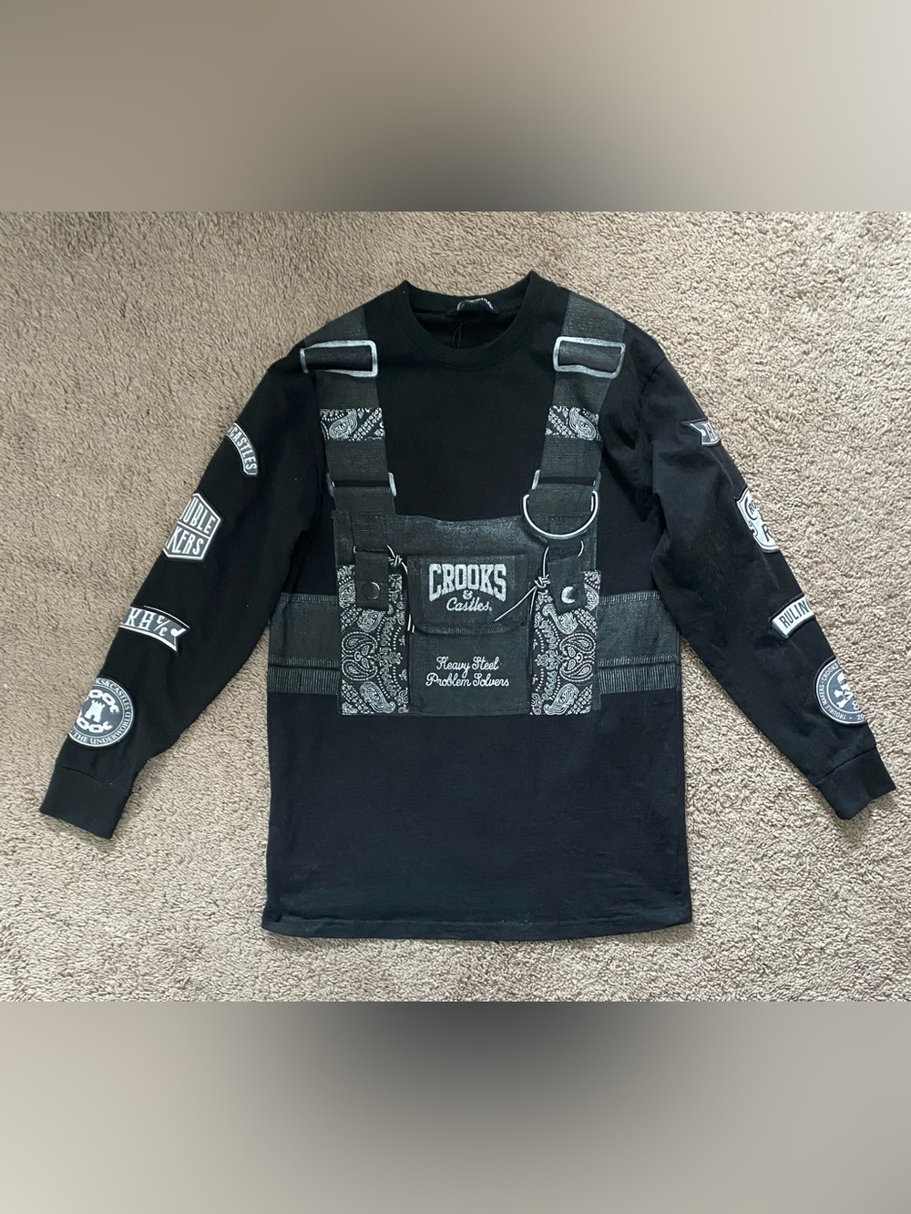 Crooks & Castles Black Crewneck Pullover